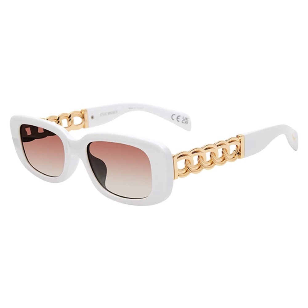 STEVE MADDEN FELICIA Sunglasses in White & Gold